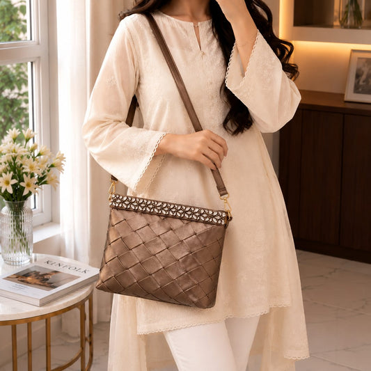 Crystal Embellished Crossbody Bag