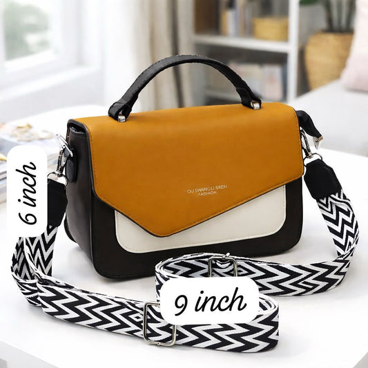 Colorblock Structured Top Handle Crossbody Bag