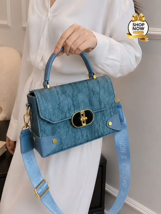 Textured Luxe Top Handle Crossbody Bag