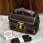 Elegant Monogram Buckle Top-Handle Bag