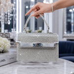 Sparkle Rhinestone Kelly-Style Top Handle Bag