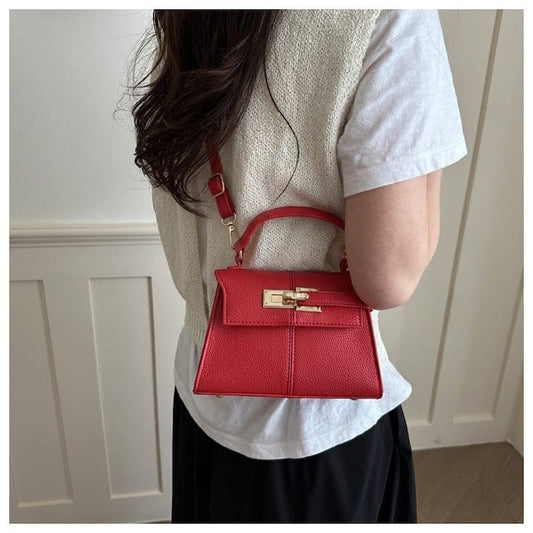 Classic Belted Flap Mini Kelly-Style Top-Handle Satchel Bag
