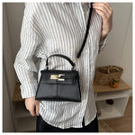 Classic Belted Flap Mini Kelly-Style Top-Handle Satchel Bag