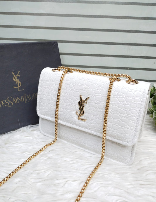 Luxury Croc-Embossed Chain Flap Bag