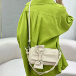 Quilted Bow Accent Shoulder & Crossbody Bag