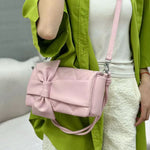 Quilted Bow Accent Shoulder & Crossbody Bag