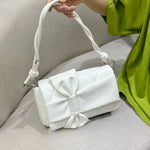 Quilted Bow Accent Shoulder & Crossbody Bag