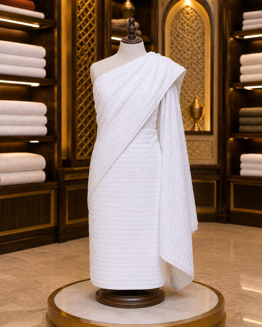 Premium Plain White Towel Ihram Sheets