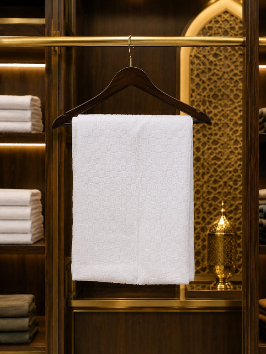 Luxury Checkered Pattern Cotton Ihram Set