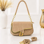 Gold Trim "D" Monogram Flap Shoulder Bag