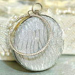 Crystal Ring Oval Glitter Evening Clutch