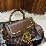 Qingmuxi Monogram Top-Handle Satchel with "Kimi & Rabbit" Strap