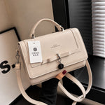 Elegant Bow Charm Top Handle Crossbody Bag