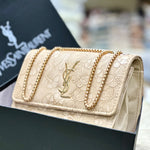 Floral Embossed Luxe Chain Flap Crossbody Bag
