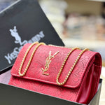 Floral Embossed Luxe Chain Flap Crossbody Bag
