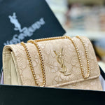 Floral Embossed Luxe Chain Flap Crossbody Bag