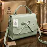Bow Detail Structured Top Handle Crossbody Bag (G)