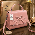 Bow Detail Structured Top Handle Crossbody Bag (G)