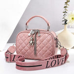 Quilted Velvet Charm Crossbody Handbag (G)