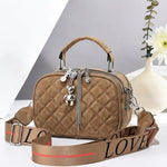 Quilted Velvet Charm Crossbody Handbag (G)
