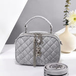 Quilted Velvet Charm Crossbody Handbag (G)