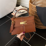Classic Belted Flap Mini Kelly-Style Top-Handle Satchel Bag