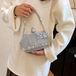 Embellished Oval Crystal Bridal Clutch