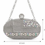 Embellished Oval Crystal Bridal Clutch