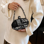Embellished Oval Crystal Bridal Clutch