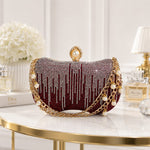 Royal Pearl-Embellished Crystal Hard-Case Clutch